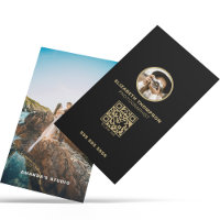 Cartes de visite de photographie verticale avec co