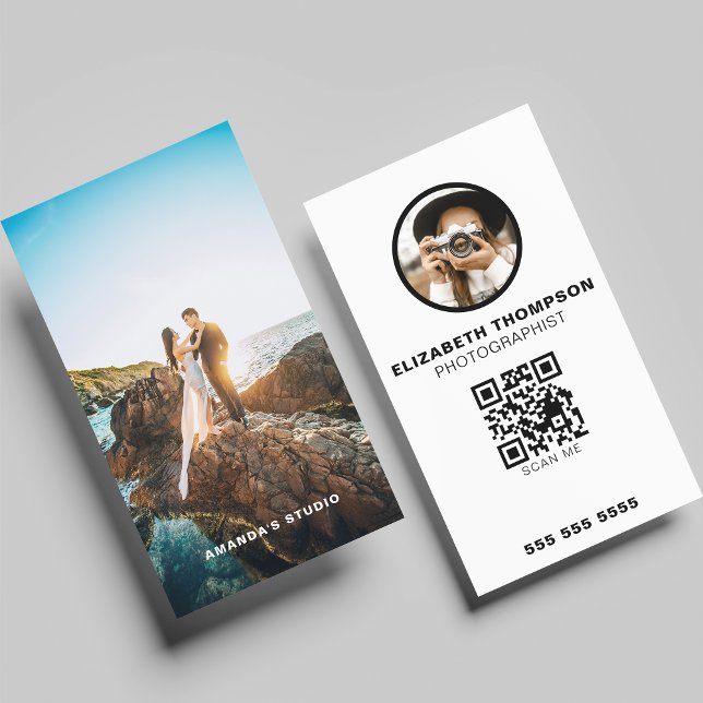 Cartes de visite de photographie verticale avec co (Créateur téléchargé)