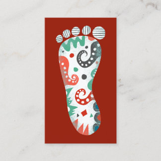 Cartes de visite de pieds - Rouge Blanc Aqua