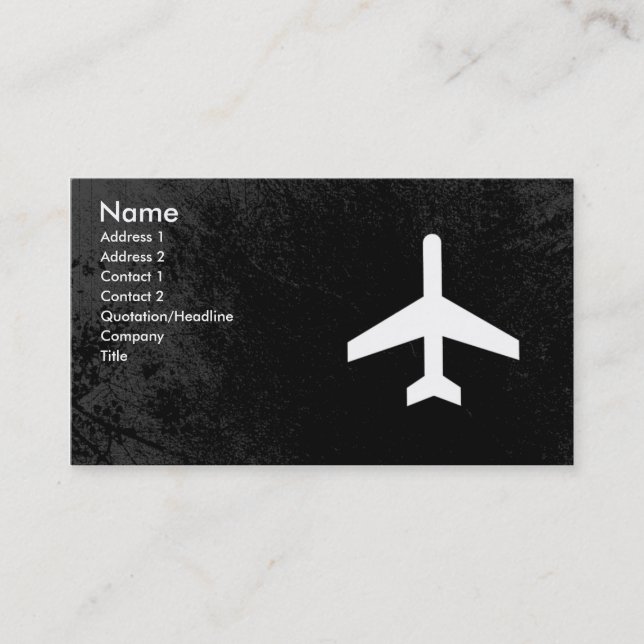 Cartes de visite de pilote d'avion ou de steward (Devant)