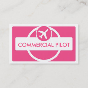 Cartes de visite de pilote simple et rose