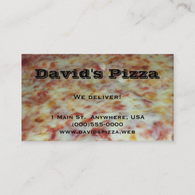 Cartes de visite de "pizza" (Devant)
