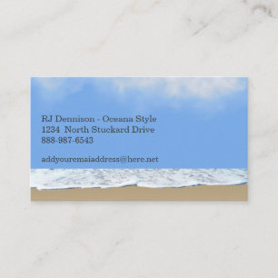 Cartes de visite de plage