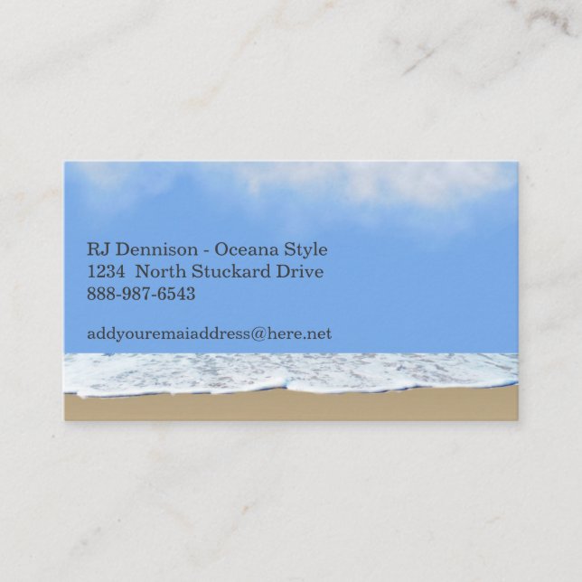 Cartes de visite de plage (Devant)