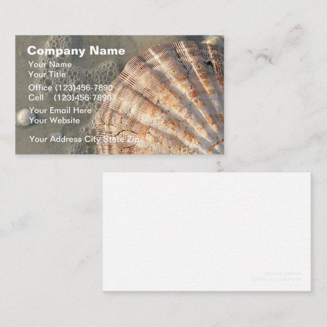 Cartes de visite de plage (Devant / Derrière)