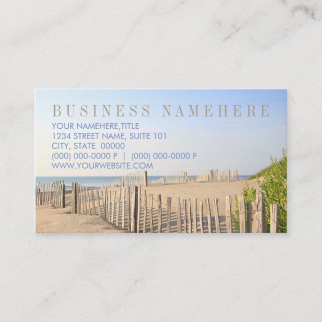 Cartes de visite de plage (Devant)