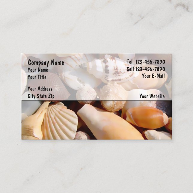 Cartes de visite de plage (Devant)