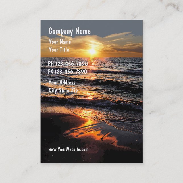 Cartes de visite de plage (Devant)