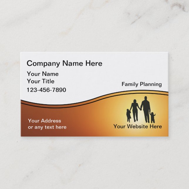 Cartes de visite de planificateur de famille (Devant)