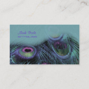 Cartes de visite de plume de paon de PixDezines