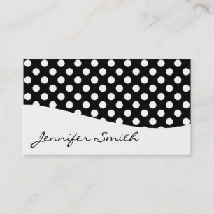 Cartes de visite de points Polka Noir et Blanc mod