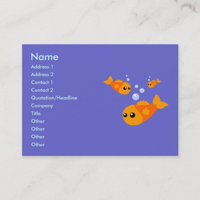 Cartes de visite de poissons mignons (Devant)