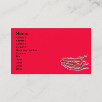 Cartes de visite de poivrons de piment