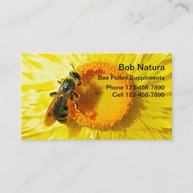 Cartes de visite de pollen d'abeille (Devant)