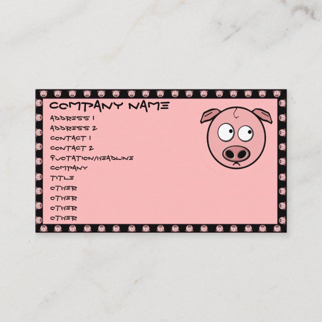 Cartes de visite de porc (Devant)