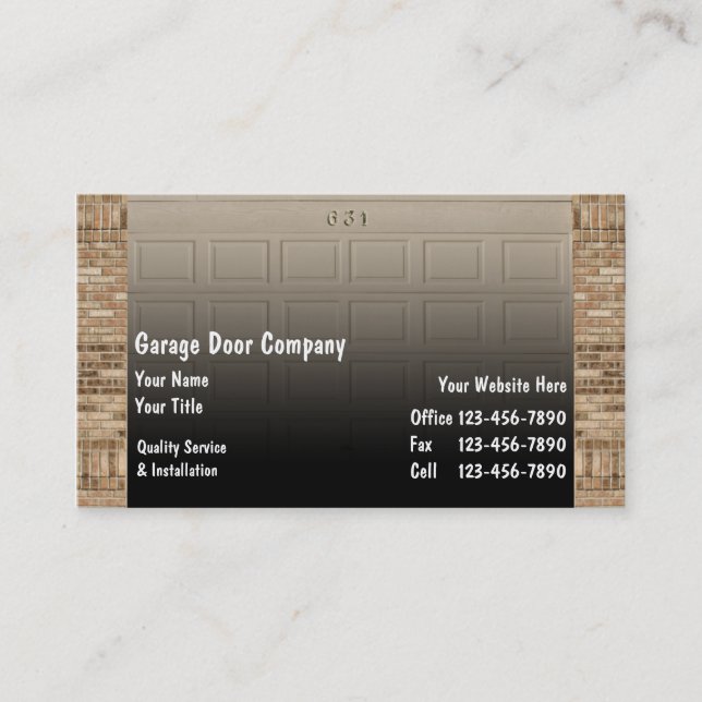 Cartes de visite de porte de garage (Devant)
