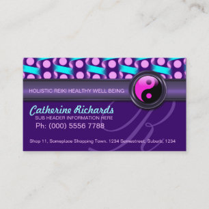Cartes de visite de pourpre de Reiki Yin Yang