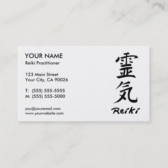 Cartes de visite de praticien de Reiki (Devant)