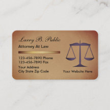 Cartes de visite de procureur classiques