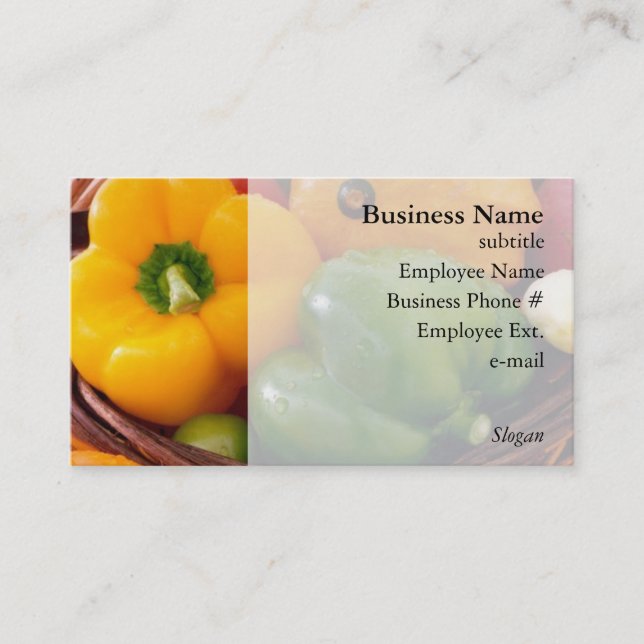 Cartes de visite de produit frais (Devant)