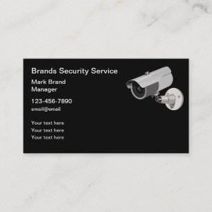 Cartes de visite de produits de sécurité