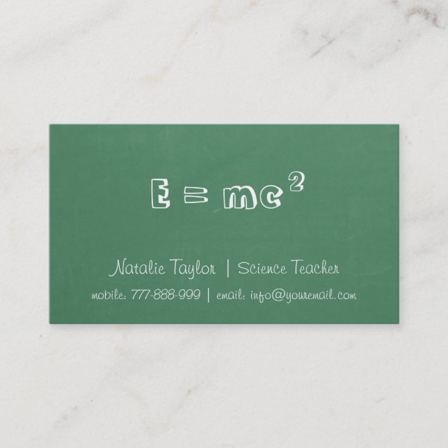 Cartes de visite de professeur de Sciences (Devant)