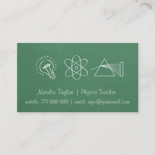 Cartes de visite de professeur de Sciences de (Devant)