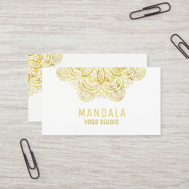 Cartes de visite de professeur de yoga (Devant/Arrière en situation)