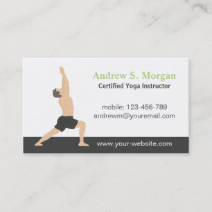 Cartes de visite de professeur de yoga masculin mo