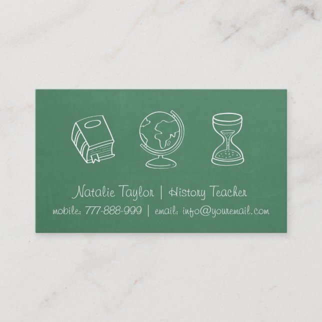 Cartes de visite de professeur d'histoire de (Devant)
