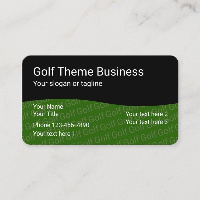 Cartes de visite de professionnel de golf (Devant)