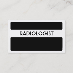 Cartes de visite de radiologiste noir blanc