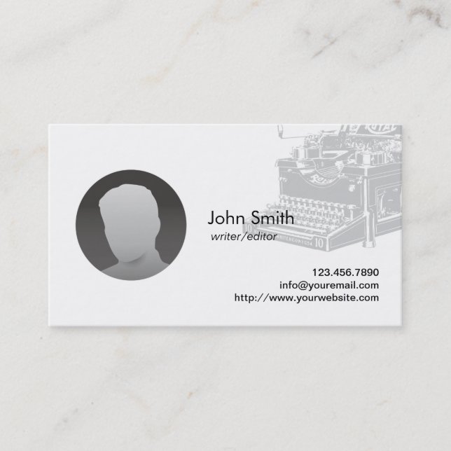 Cartes de visite de rédacteur de photo personnalis (Devant)