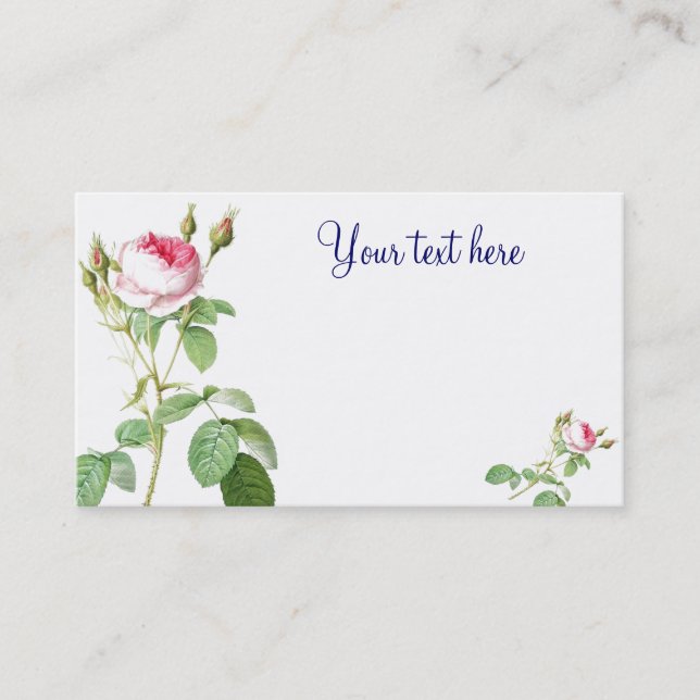 Cartes de visite de Redoute Rose Rose (Devant)