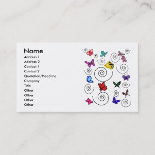 Cartes de visite de remous de papillons