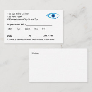 Cartes de visite de rendez-vous au bureau du médec