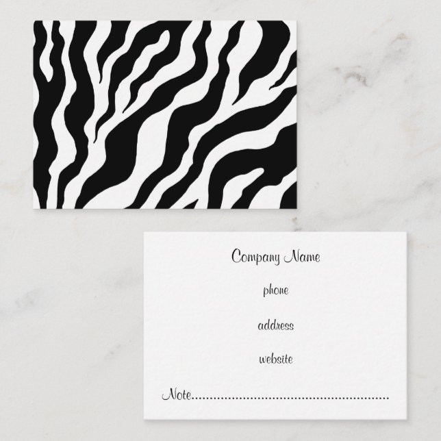 Cartes de visite de rendez-vous Bold Zebra (Devant / Derrière)