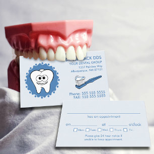 Cartes de visite de rendez-vous chez les dentistes