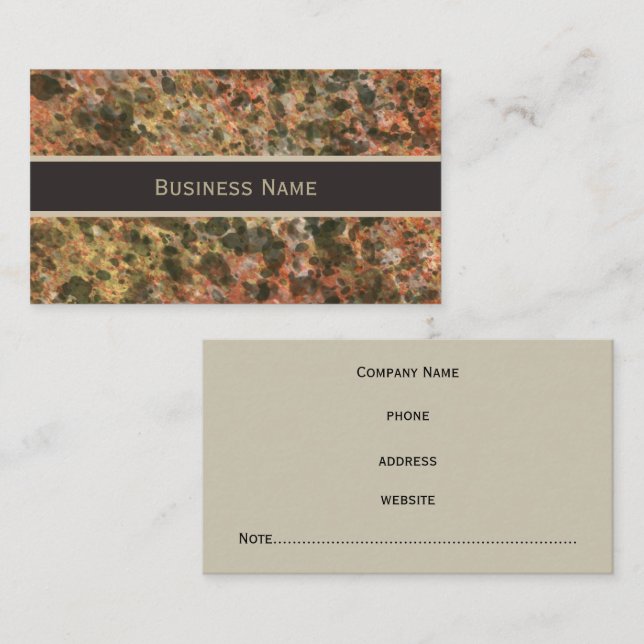 Cartes de visite de rendez-vous en marbre Brown (Devant / Derrière)