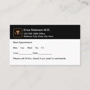 Cartes de visite de rendez-vous Médicales en vrac