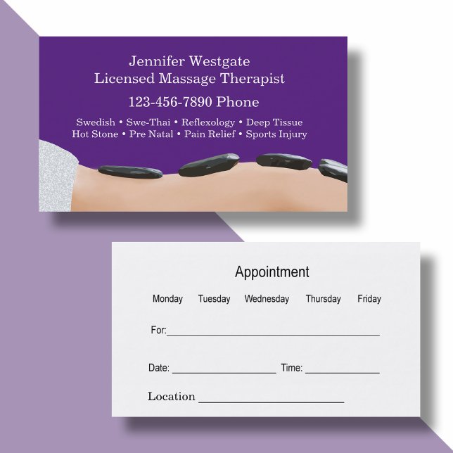 Cartes de visite de rendez-vous pour un massage cl (Créateur téléchargé)