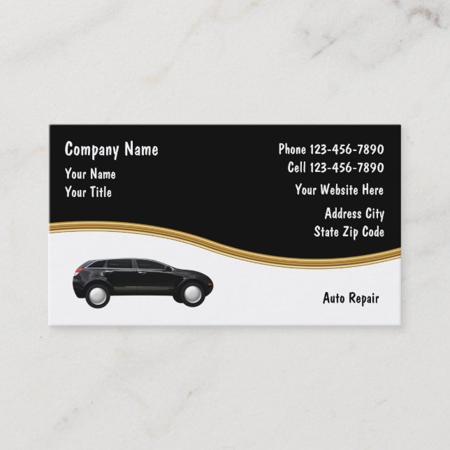 Cartes de visite de réparation automatique (Devant)
