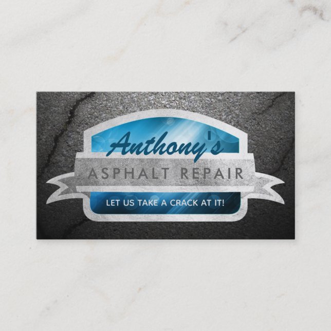 Cartes de visite de réparation d'asphalte (Devant)