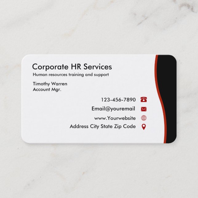 Cartes de visite de ressources humaines (Devant)