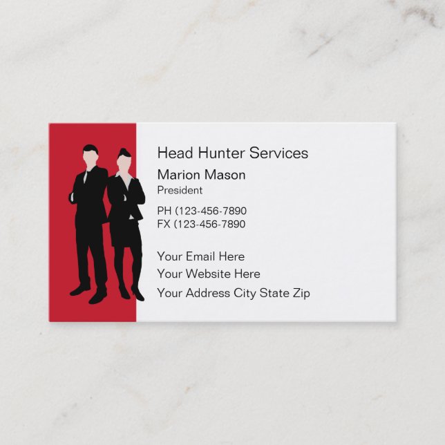 Cartes de visite de ressources humaines (Devant)