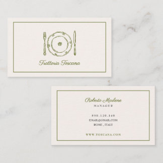 cartes de visite de restaurant classique italien
