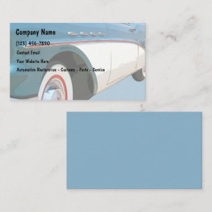 Cartes de visite de restauration automobile rétro