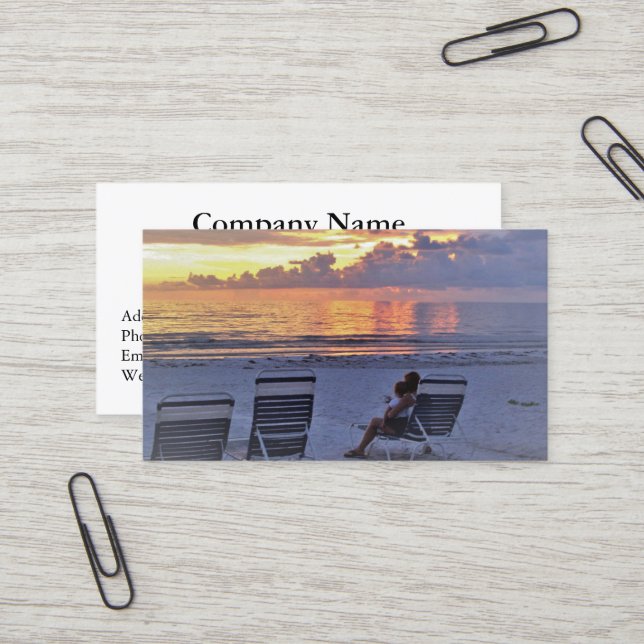 Cartes de visite de retraite de Sunset (Devant/Arrière en situation)