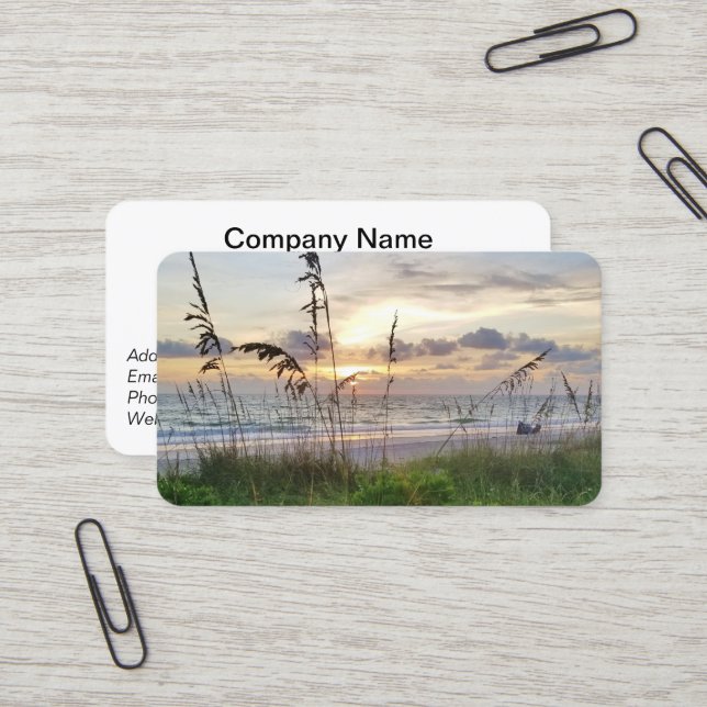 Cartes de visite de retraite de Sunset (Devant/Arrière en situation)