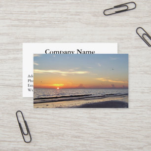 Cartes de visite de retraite du coucher du soleil